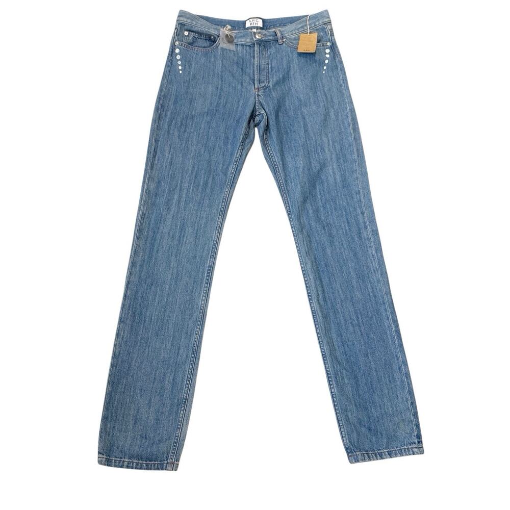 A.P.C. x RTH Shop LA Jeans Cure Indivo Delave Cotton Linen Blue APC Size 30 New